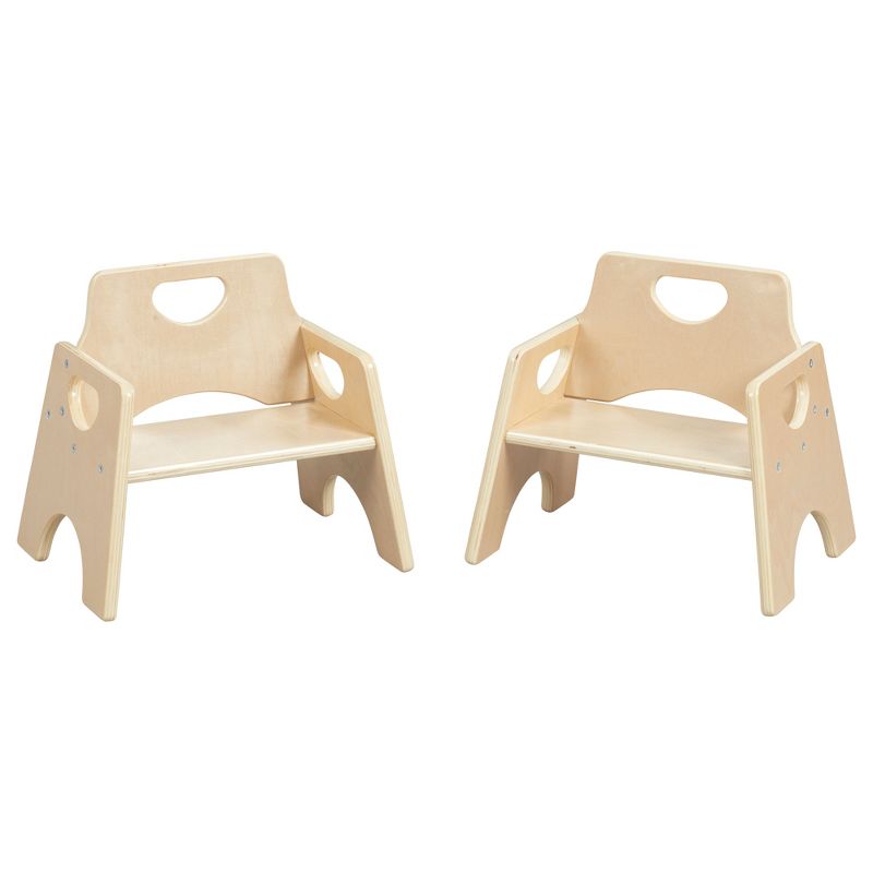 ECR4Kids Stackable Wooden Chair for Toddlers, 6in Seat Height, 2-Pack, 1 of 10