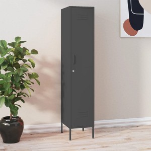 VidaXL Locker Cabinet Anthracite 13.8 in.x18.1 in.x70.9 in. Steel - 1 of 4