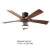 Modern Forms Aviator 5-Blade Smart Flush Mount Ceiling Fan in Matte Black/Distressed Koa - 3 of 4