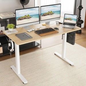 RISOKEYS 48 inch Computer Desk - Adjustable Desk with Spacious Desktop,Headphone Hook for Home Office & Office, Easy to Use - 1 of 4