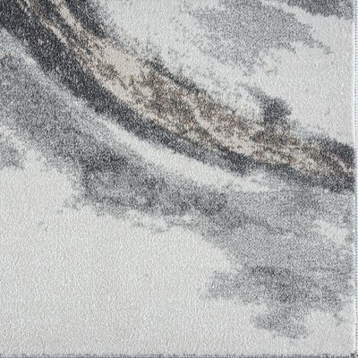 Gray Abstract Geometric Medium Pile Area Rug