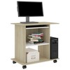 vidaXL Computer Desk White and Sonoma Oak 31.5 in.x19.7 in.x29.5 in. Engineered Wood - 3 of 4