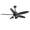 Airsurfer 52" Matte Black Ceiling Fan with Light Kit and Remote, 5 Plywood Blades, G9 Bulb Compatible - 2 of 4