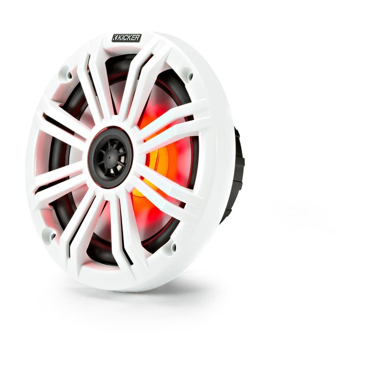 Kicker 45KM654L 6.5" RGB LED Marine Speakers with SSV US2-C65U Universal 6.5-inch Cage Mount Speaker Pods Including 1.85" Dual Clamps, 4 of 9