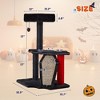 EROMMY Cat Tree, 28.8' Tall Cat Tree Tower With Cat Scratching Post For Indoor Cats, Halloween Pet Furniture, Black With Red - 4 of 4