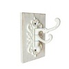 3 Hook Wall Hanger White Wood & Cast Iron by Foreside Home & Garden - 3 of 4