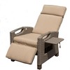 Patio Recliner Chair, Outdoor Wicker Lounge Chair With Flip Table, Reclining Lounge Chair With Thick Cushions Adjustable Back And Footrest - 2 of 4