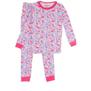 RuffleButts SoftSnooze Big Girls Ruffle Long Sleeve Pajama Set - 1 of 4