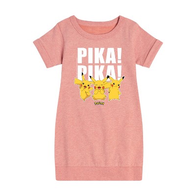 Girls' - Pokémon - Pika! Pika! Graphic Short Sleeve Fleece Dress