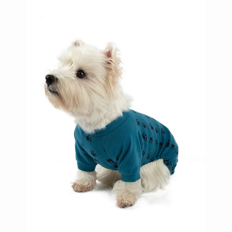 Leveret Dog Cotton Pajamas Dog Paw Blue L, 2 of 5