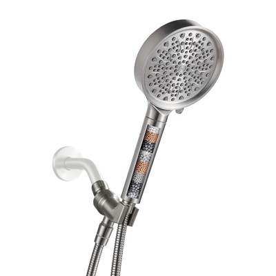 Cobbe Filtered Shower Head with Handheld, 6 Spray Modes, Water Softener Filters - Remove Chlorine, Reduce Dry Skin - Brushed Nickel
