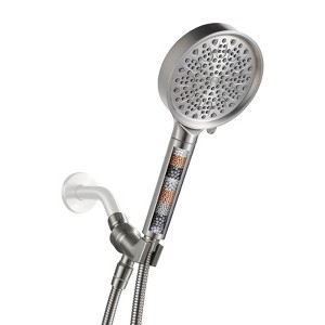 Cobbe Filtered Shower Head with Handheld, 6 Spray Modes, Water Softener Filters - Remove Chlorine, Reduce Dry Skin - Brushed Nickel - 1 of 4