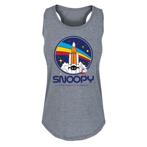 Women's - Peanuts - Space Snoopy Graphic Racerback Tank - 1 of 4