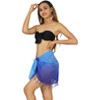 LA LEELA Women's Summer Chiffon Sarongs Short Beach Swimsuit Coverup Sheer Bikini Cover Up Wrap Skirt One Size Short Blue, Solid - 2 of 4