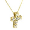Pompeii3 1/2CT Diamond Petite Cross & Chain 1/2" Tall - 2 of 4