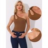 Allegra K Women's Leotard One Shoulder Ribbed Knit Slim Fit Tank Bodysuit - 2 of 4