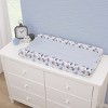 NoJo Arctic Adventure Light Blue, White, Navy and Taupe Whales, Penguins, Walrus and Otters Super Soft Contoured Changing Pad Cover - 2 of 3
