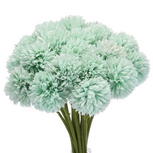 Unique Bargains Chrysanthemum Silk Head Faux Artificial Flower for Wedding Decoration 9.8'' Long 20 Pcs - 1 of 3