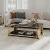 Vynxaria 48" Gold Rectangular End Tables - Double-Layer Glass Top for Living Room - 3 of 4