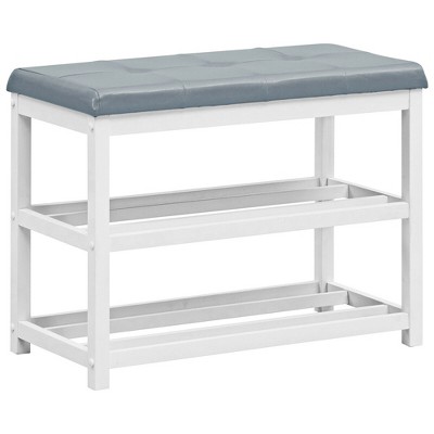 Costway Shoe Storage Bench With Cushion Shoe Storage Organizer Shoe Rack  Entryway Grey/natural : Target