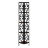 Monarch Specialties Bookshelf Bookcase Etagere Corner 4 Tier 62InchH Office Bedroom Metal Laminate Brown Black Transitional - 2 of 4