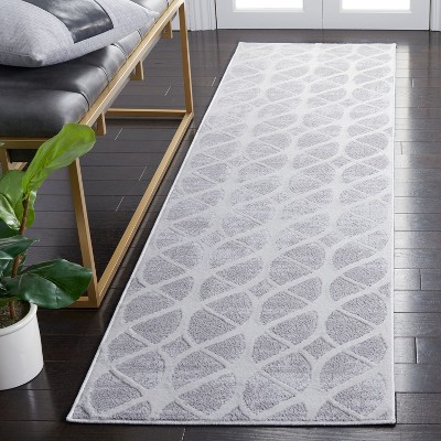 Amelia Gray and Ivory Geometric Runner Rug, 2'2" x 8'