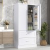 Tall Bathroom Storage Cabinet, Bathroom Cabinets With 2 Doors And 2 Drawers And Adjustable Shelf-Cuddlewood - 2 of 4