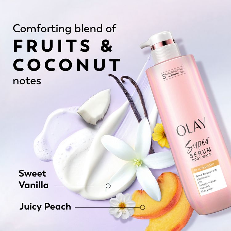 Olay Super Serum Complex for Luminous Skin Body Wash for Extra Dry Skin - 20 fl oz, 6 of 13