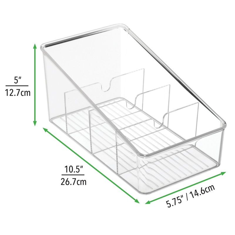 mDesign Plastic Multi-Section Food Packet Kitchen Organizer Bins, 4 of 9