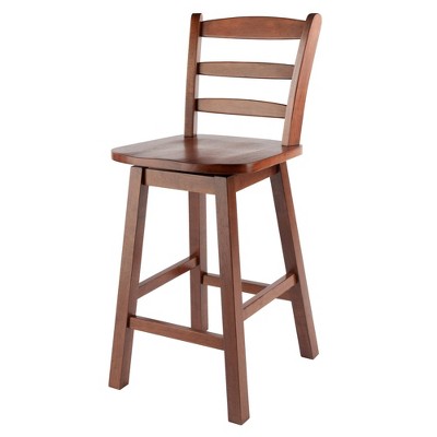 Scalera Ladder Back Swivel Seat Barstool Walnut - Winsome