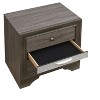 Vynxaria Nightstand - Gray Laminate Wood Grain, 26"H x26"W x17"D, Felt-Lined Drawer, Acrylic Silver Trim, Tarnish-Resistant Nickel Handles - 4 of 4
