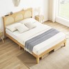 Bed Frame with Natural Rattan Headboard - 3 of 4