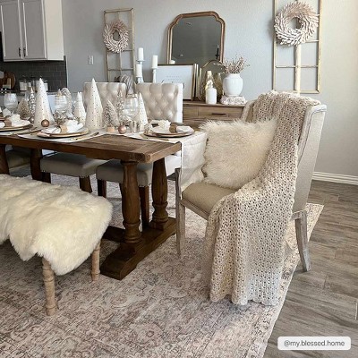 Hauteloom 4' x 6' Blue and Beige Recycled PET Yarn Area Rug