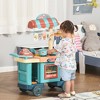 Qaba Kids Kitchen Food Stand with Play Food, Cashier Register, Accessories Ages 3- 6 - 2 of 4