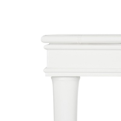 White Wooden Writing Desk with Single Drawer