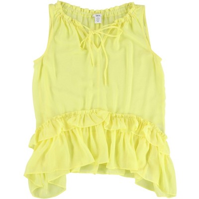 bar III Womens Ruffled Knit Blouse