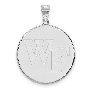 Black Bow Jewelry 14k White Gold Wake Forest Demon Deacons NCAA Extra Large Pendant - 1 of 3