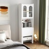 5-layer foldable convertible writing desk, desk cabinet with shelves and drawers multifunctional home office workstation - 2 of 4