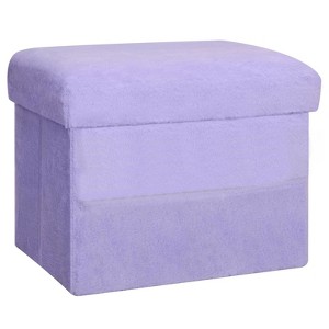 Aoibox Small Ottoman with Storage, Folding Soft Fur Foot Rest Stool with Thick Padded Seat for Bedroom Living Room, Holds Up to 300 lbs - 1 of 4