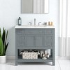 Mshliw 36 Inch Modern Bathroom Vanity with Ceramic Sink, Freestanding Cabinet with 6 Drawers and 2 Soft Close Doors - 3 of 4