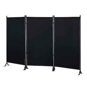Proman Products - Galaxy Section Divider, Water Repellent Fabric Room Divider with Black Powder Coated Metal Frame for Indoors or Outdoors (Black) - 1 of 4