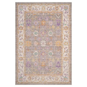 Gray/Cream Floral Loomed Area Rug 9