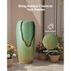 VEVOR Outdoor Water Fountain, 30.71 in Height Fountain and Waterfall, 1-Tier Floor Standing Glazed Jar Style Fountains with Light and Pump, Green - 3 of 4