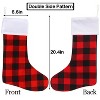 Aoibox 6 Pack 18 Inch Buffalo Plaid Christmas Stockings Red and Black Cotton Linen Large Hanging Stockings for Holiday Decor - 2 of 4