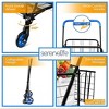SereneLife Utility/Shopping Cart with Rolling Swivel Front Wheels, 66 lbs Capacity, Blue - 2 of 4