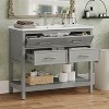 Christopher Knight Home Lowell Contemporary 36" Bathroom Vanity with Ceramic Sink, Tip-Out Tray, 2 Drawers and Open Shelf - 2 of 4