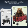 Foldable Utility Wagon with All-Terrain Wheels - 380lb Capacity, Adjustable Handle & Drink Holders for Beach, Picnics, Tailgating - 3 of 4