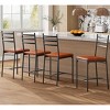 4 Pack Counter Height Bar Stools, Upholstered Faux Leather Bar Chairs with Thick Cushion, Back Support and Footrest for Kitchen Island - 2 of 4
