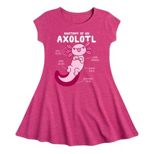 Girls' - Instant Message - Anatomy Of An Axolotl Fit & Flair Cap Sleeve Graphic Dress - 1 of 4