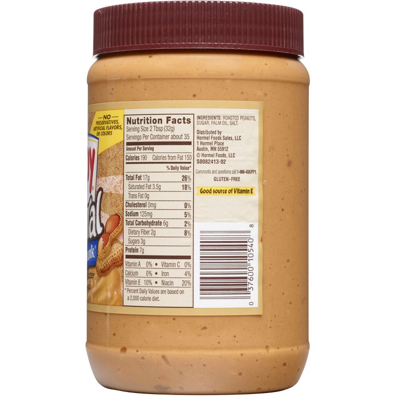 Skippy Natural Chunky Peanut Butter - 40oz, 4 of 18